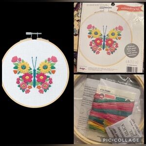 Dimensions Butterfly Embroidery Kit, 6" Diameter, for Ages 12 and Up